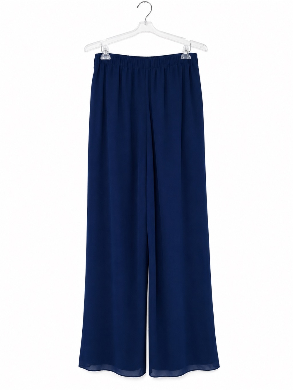 Draper’s & Damon’s Blue Chiffon Wide Leg Palazzo Pants Size M Made USA